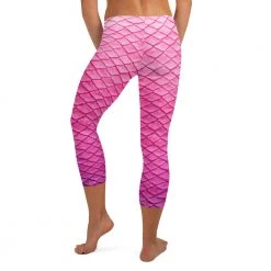 FinfolkProductions Plumeria Pink Capri Leggings