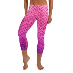 FinfolkProductions Plumeria Pink Capri Leggings