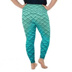 FinfolkProductions Sea Sapphire Print Plus Size Leggings