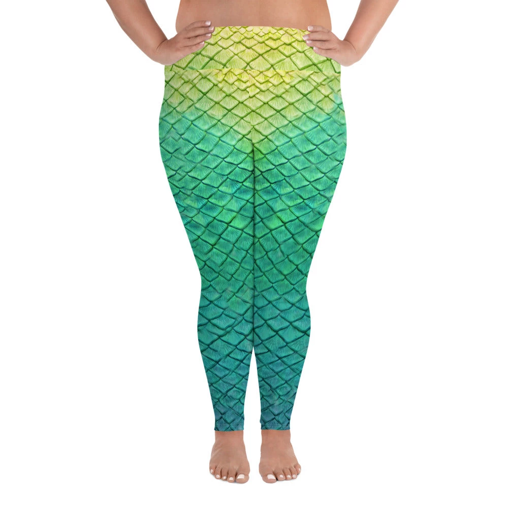 FinfolkProductions Shoal Green Plus Size Leggings 1 FinfolkProductions Shoal Green Plus Size Leggings