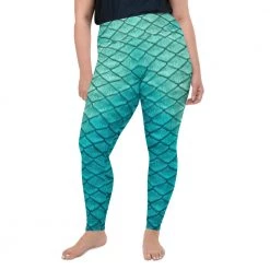 FinfolkProductions Sea Sapphire Print Plus Size Leggings