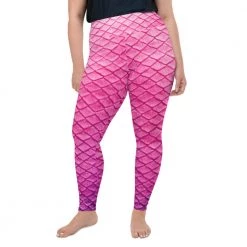 FinfolkProductions Plumeria Pink Plus Size Leggings