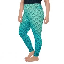 FinfolkProductions Sea Sapphire Print Plus Size Leggings