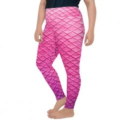 FinfolkProductions Plumeria Pink Plus Size Leggings
