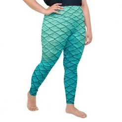 FinfolkProductions Sea Sapphire Print Plus Size Leggings