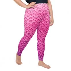 FinfolkProductions Plumeria Pink Plus Size Leggings