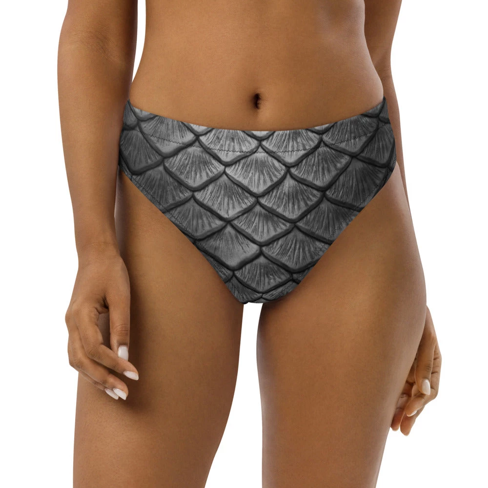 FinfolkProductions Starcrossed Silver Recycled High-waisted Bikini Bottom 1 FinfolkProductions Starcrossed Silver Recycled High-waisted Bikini Bottom