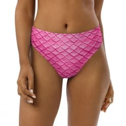 FinfolkProductions Plumeria Pink Recycled High-waisted Bikini Bottom Swimsuits