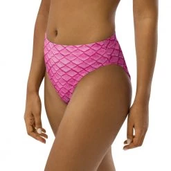 FinfolkProductions Plumeria Pink Recycled High-waisted Bikini Bottom Swimsuits