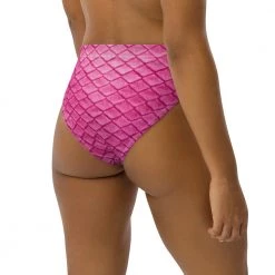 FinfolkProductions Plumeria Pink Recycled High-waisted Bikini Bottom Swimsuits