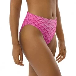FinfolkProductions Plumeria Pink Recycled High-waisted Bikini Bottom Swimsuits