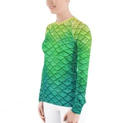 FinfolkProductions Rash Guards Shoal Green Fitted Rash Guard