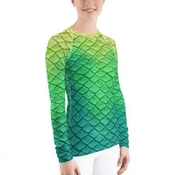 FinfolkProductions Rash Guards Shoal Green Fitted Rash Guard