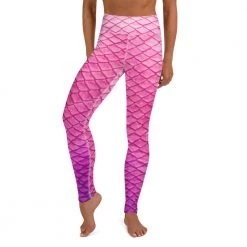 FinfolkProductions Plumeria Pink High Waisted Leggings