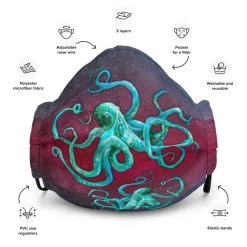 FinfolkProductions Cosmic Kraken Face Mask Face Masks