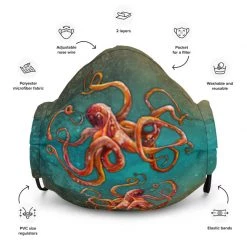 FinfolkProductions Curious Kraken Face Mask Face Masks