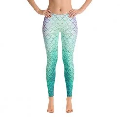 FinfolkProductions Tail Scale Leggings: Aqua Fairy