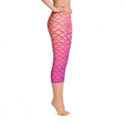 FinfolkProductions Plumeria Pink Capri Leggings