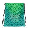 FinfolkProductions Bags And Backpacks Shoal Green Drawstring Bag