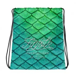 FinfolkProductions Bags And Backpacks Shoal Green Drawstring Bag