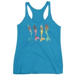Finfolk Productions Watercolor Mermaid Racerback Tank T-shirts And Tank Tops