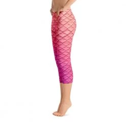FinfolkProductions Plumeria Pink Capri Leggings
