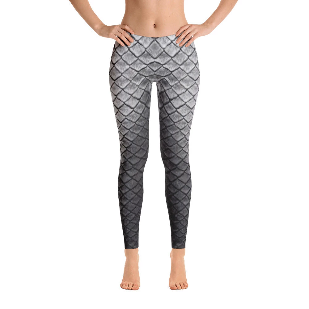 FinfolkProductions Tail Scale Leggings: Starcrossed Silver 2 FinfolkProductions Tail Scale Leggings: Starcrossed Silver