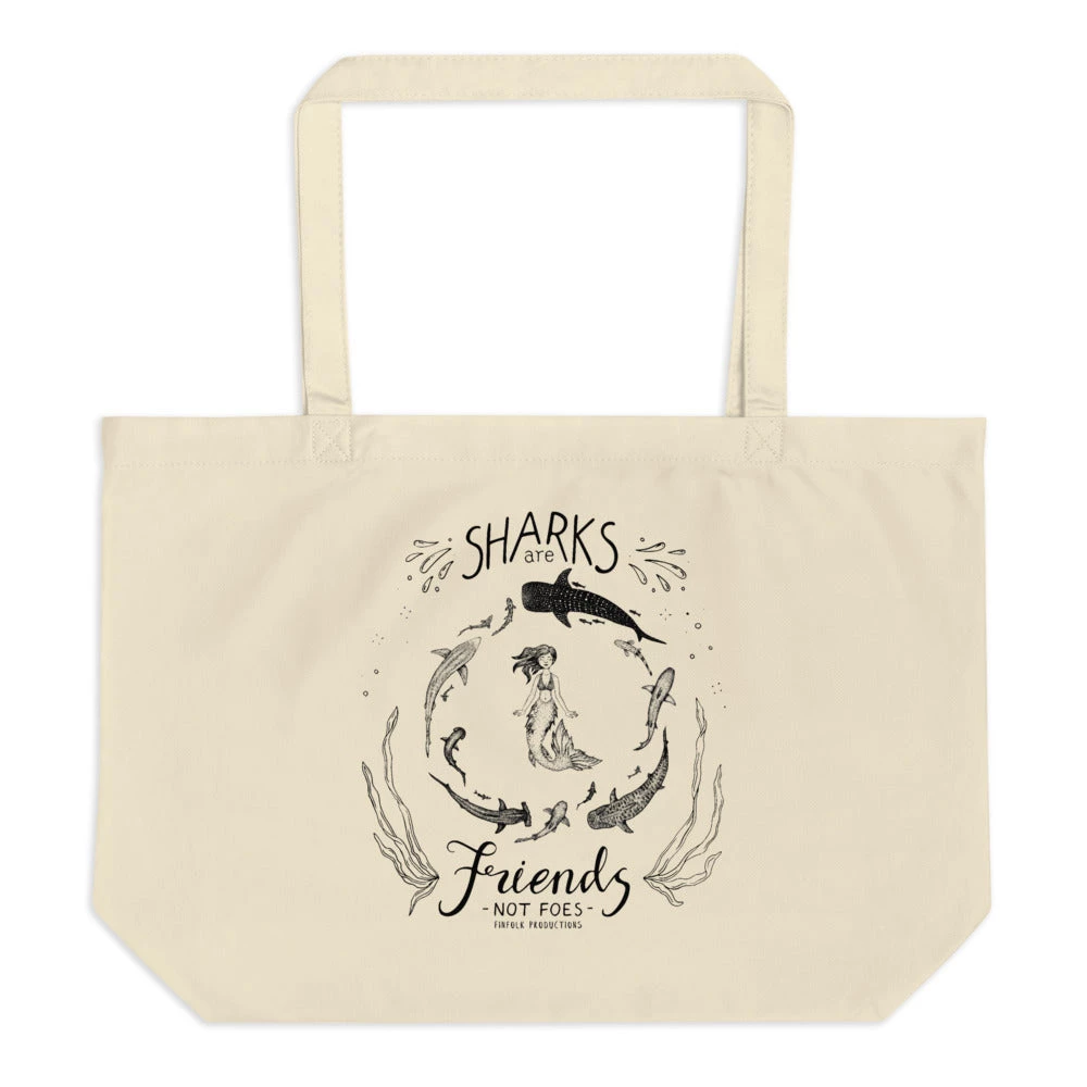 FinfolkProductions Bags And Backpacks Shark Friends Large Tote 4 FinfolkProductions Bags And Backpacks Shark Friends Large Tote