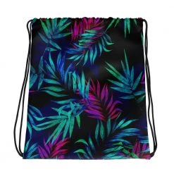 FinfolkProductions Bags And Backpacks Neon Tropics Drawstring Bag