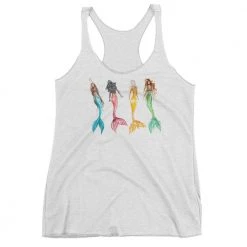 Finfolk Productions Watercolor Mermaid Racerback Tank T-shirts And Tank Tops
