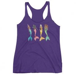 Finfolk Productions Watercolor Mermaid Racerback Tank T-shirts And Tank Tops