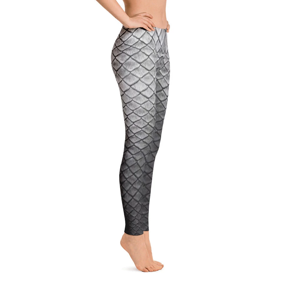FinfolkProductions Tail Scale Leggings: Starcrossed Silver 1 FinfolkProductions Tail Scale Leggings: Starcrossed Silver