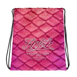FinfolkProductions Bags And Backpacks Plumeria Pink Drawstring Bag