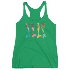 Finfolk Productions Watercolor Mermaid Racerback Tank T-shirts And Tank Tops