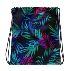 FinfolkProductions Bags And Backpacks Neon Tropics Drawstring Bag