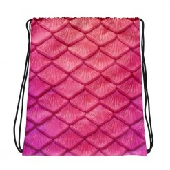 FinfolkProductions Bags And Backpacks Plumeria Pink Drawstring Bag