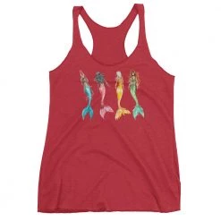 Finfolk Productions Watercolor Mermaid Racerback Tank T-shirts And Tank Tops