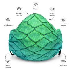 FinfolkProductions Shoal Green Face Mask Face Masks