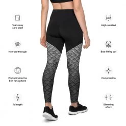 FinfolkProductions Starcrossed Silver Sports Leggings