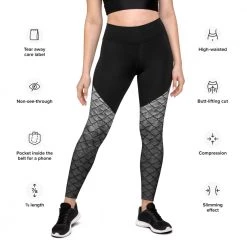 FinfolkProductions Starcrossed Silver Sports Leggings