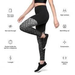 FinfolkProductions Starcrossed Silver Sports Leggings