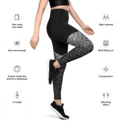 FinfolkProductions Starcrossed Silver Sports Leggings