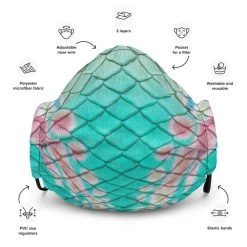 FinfolkProductions Turquoise Sunrise Face Mask